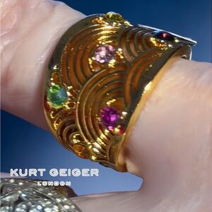 Kurt Geiger London Southbank Rainbow Crystal Band Ring SZ 7 NEW WITH TAG IN BOX!